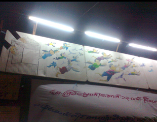 ဆယ္နွစ္ေက်ာ္ၾကာ ျပသခြင့္ ပိတ္ခံထားရသည့္ ဦးဘဂ်မ္း ကာတြန္းျပပြဲ ျပန္ျပျပီ
