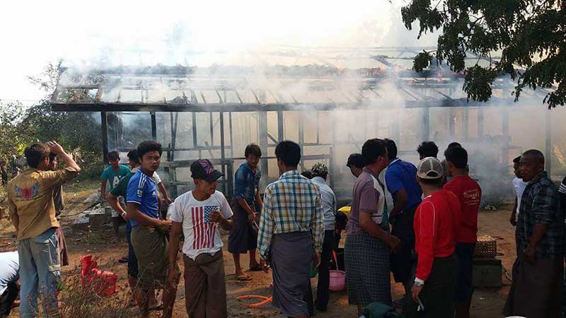 ဆားလင္းႀကီး အက္စစ္စက္႐ုံ ဝန္ထမ္းအိမ္ရာ မီးေလာင္၊ ေနအိမ္ ၁ လုံး ဆံုး႐ံႈး