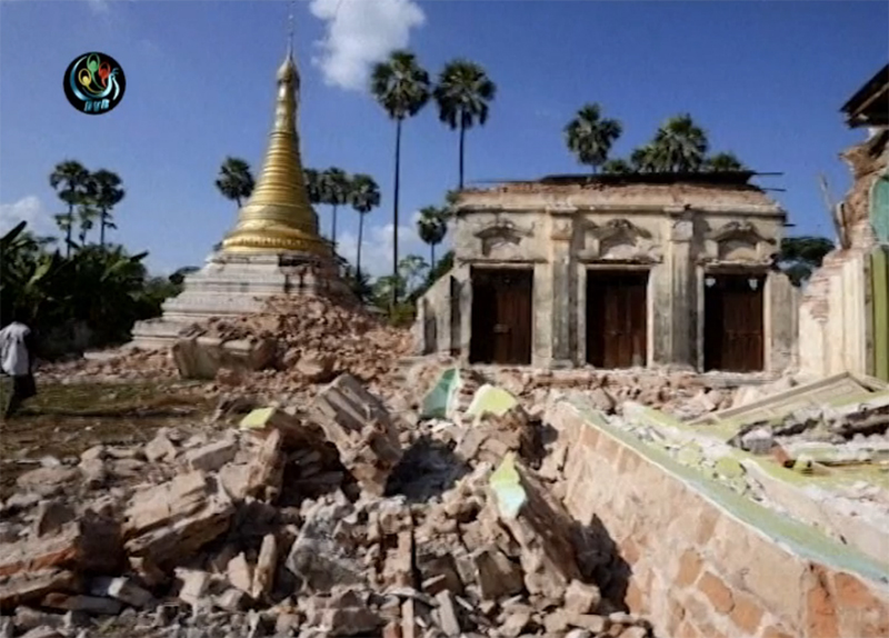 ငလ်င္ေၾကာင့္ပ်က္စီးသြားတဲ့ ေစတီပုထိုးေတြျပုျပင္ဖို့ က်ပ္သိန္းေပါင္းမ်ားစြာလိုအပ္ေန