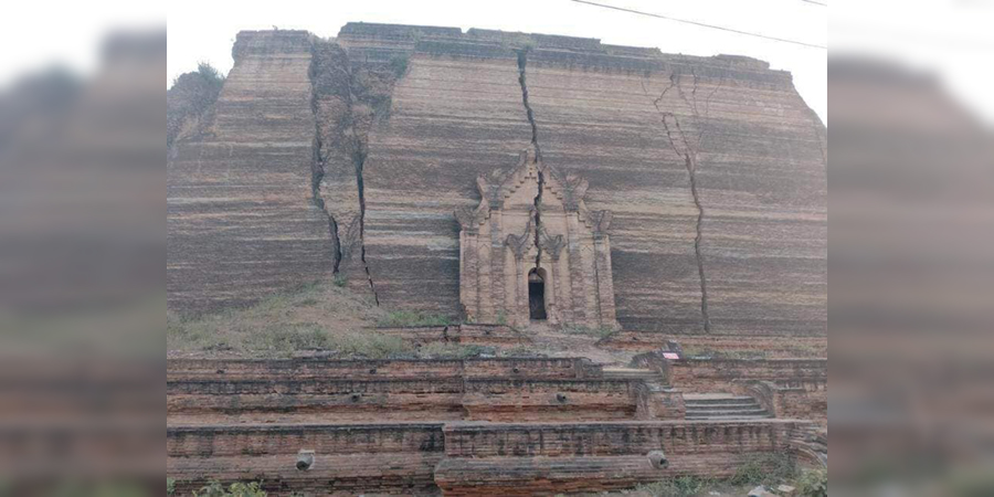 ငလျင်ကြောင့် မင်းကွန်းရှိ ရှေးဟောင်းစေတီပုထိုးများ ပျက်စီး