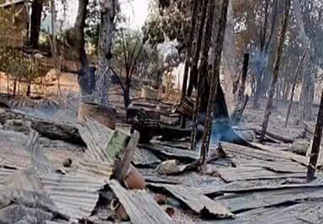 ရေစကြို နေရင်းကျေးရွာ မီးရှို့ဖျက်ဆီးခံရ၊ မြိုင်မြို့အနီး စစ်ကောင်စီတပ် မိုင်းခွဲတိုက်ခိုက်ခံရ