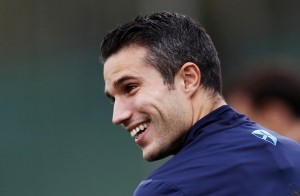 File photo of Arsenal's Van Persie attending a team training session in London Colney