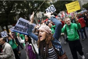 spain students protest