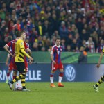 Borussia Dortmund's Kampl is sent off during German Cup semi-final soccer match against Bayern Munich in Munich