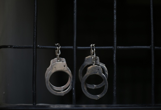 Handcuffs hang in a Hamas-run prison where alleged collaborators with Israel are held in Gaza City April 23, 2013. The Islamist Hamas government, which is pledged to Israel's destruction by force of arms, is lauding a recent campaign to root out informants in its midst, which it hopes will deprive Israel of a subtle but effective tool. Picture taken April 23, 2013. To match Feature PALESTINIANS-HAMAS/SPIES REUTERS/Suhaib Salem (GAZA - Tags: POLITICS) - RTXZEXV