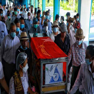 အန်အယ်လ်ဒီပါတီ ဗဟိုကော်မတီဝင် မုံရွာအောင်ရှင်၏ ဈာပန ကျင်းပ