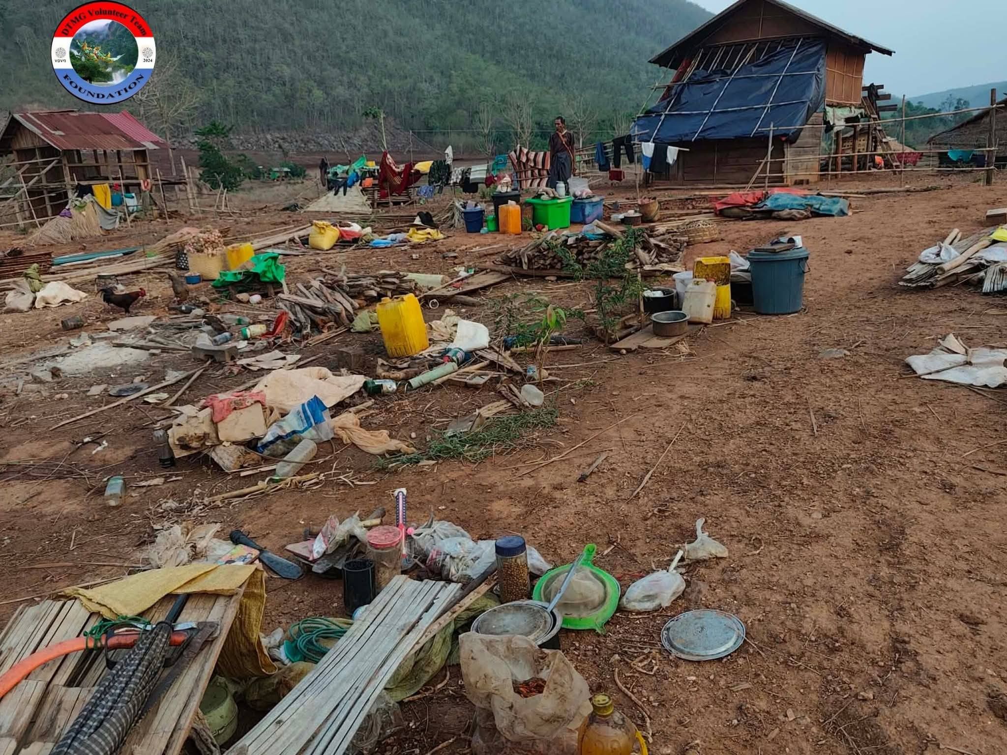 ဒီးမော့ဆို၌ လေပြင်းတိုက်ခတ်ပြီး စစ်ရှောင်တဲ အလုံး ၃၀ ကျော် ပျက်စီး