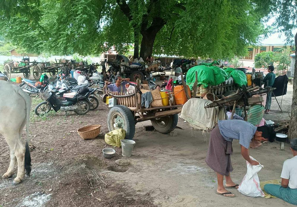 မြိုင်နယ်က စစ်ရှောင်ပြည်သူများ။ (Photo: အညာမြေ အရပ်ဖက်လူမှုအဖွဲ့အစည်း-မြိုင်)