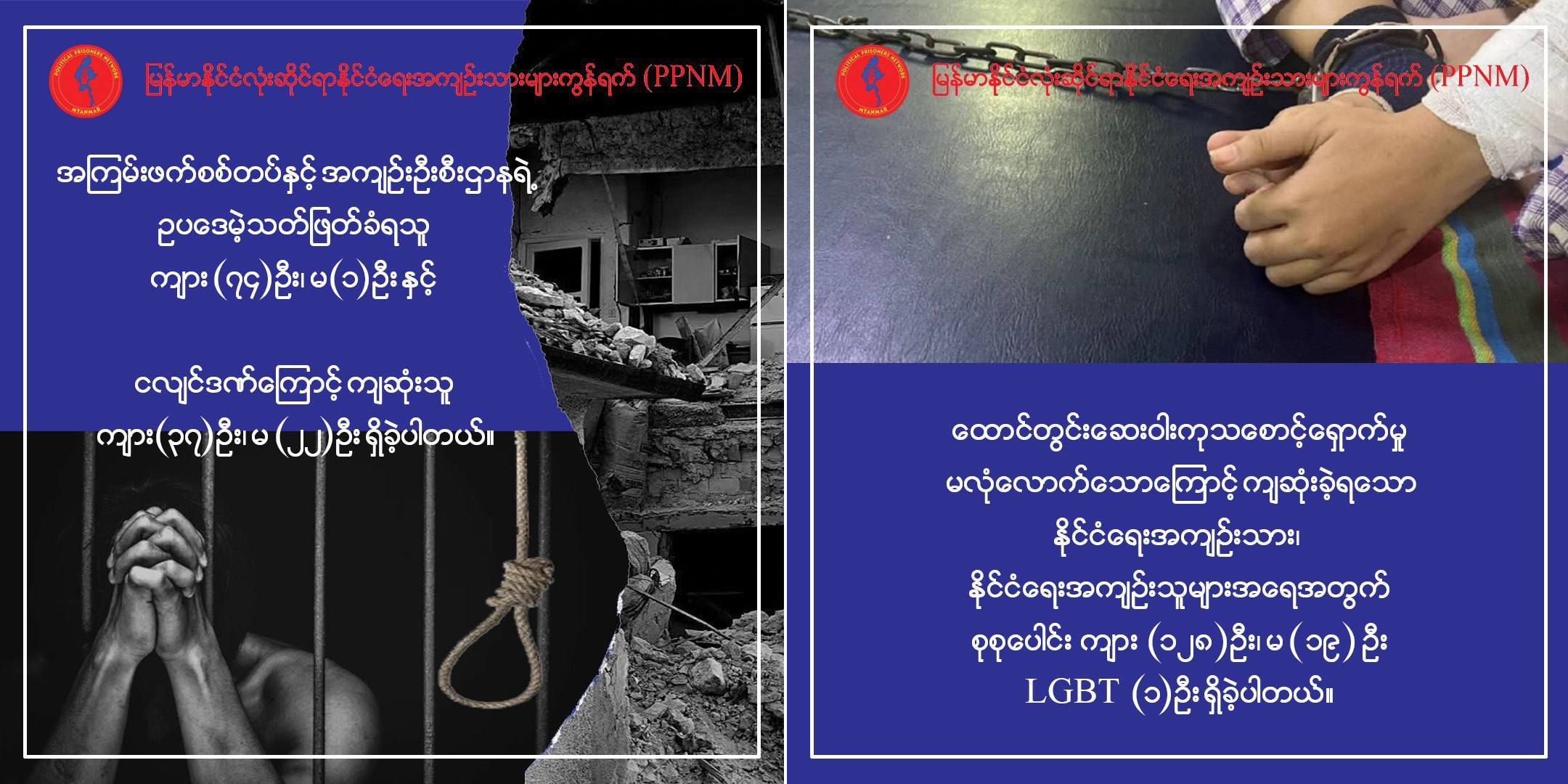 ဆေးဝါးမလုံလောက်မှုနှင့် သတ်ဖြတ်ခံရမှုများကြောင့် နိုင်ငံရေးအကျဉ်းသား ၂၂၀ ကျော်သေဆုံး