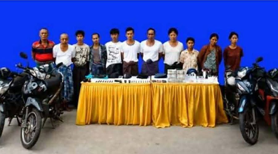 မီလျံနာနှင့် ပေါ်ဦး ရွှေဆိုင် ၂ ဆိုင်အား  ဓားပြတိုက်ခဲ့သူ ၁၃ ဦး ကို ဖမ်းမိ 
