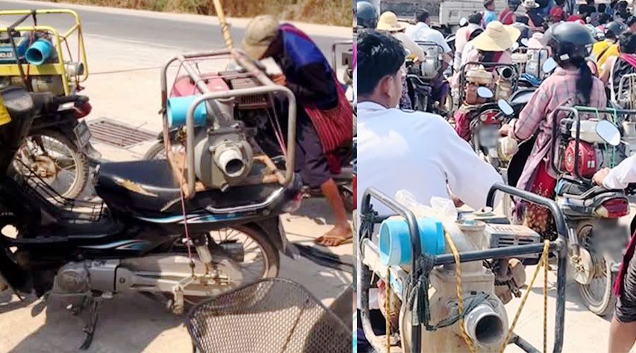 တောင်ကြီးက တောင်သူများ ဆီဝယ်ခွင့်ရရန် ရေစုပ်စက်၊ မီးစက်များ ယူသွားနေရ