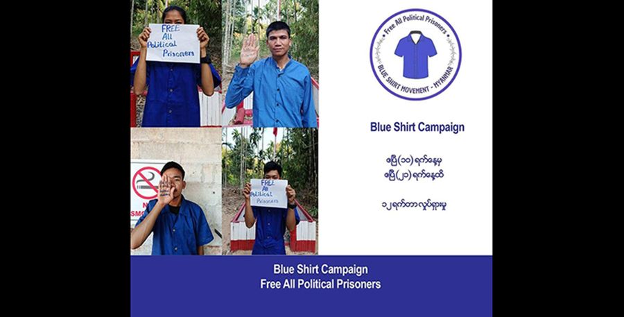 အပြာရောင်အင်္ကျီမဝတ်ရန် ရပ်/ကျေးအုပ်ချုပ်ရေးအဖွဲ့က ခြိမ်းခြောက်