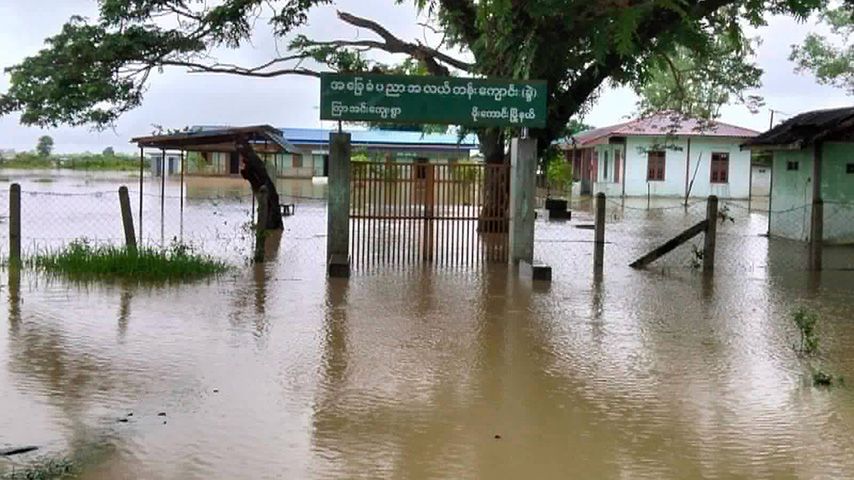 မိုးကောင်းတွင် ချောင်းရေကြီးပြီး ပြည်သူများ ရေဘေးသင့်