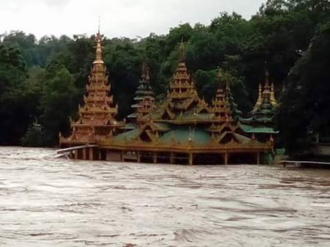 မန္းေရႊစက္ေတာ္ ေရနစ္ျမဳပ္၊ စကုေဆး႐ုံမွ လူနာမ်ားေျပာင္းေရႊ႕ (ဓာတ္ပံု)