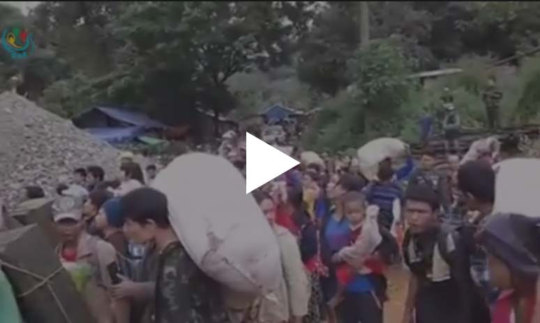 မိုးသည္းေျမၿပိဳမႈေၾကာင့္ ေမာ္ခ်ီးေဒသခံ တခ်ဳိ႕ ေနအိမ္ စြန္႔ခြာ (႐ုပ္သံ)