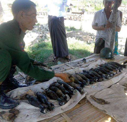 ၿမိတ္ၿမိဳ႕ အုတ္ဖုတ္လုပ္ငန္းခြင္တခုတြင္ ဗုံးသီးေဟာင္းမ်ား ေတြ႔ရွိ
