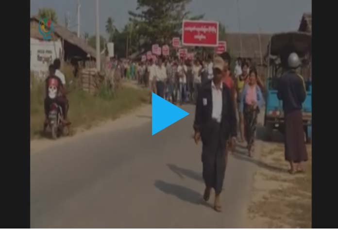 ေမာင္းမကန္ေဒသခံမ်ား ေျမယာကိစၥ ဆႏၵျပ (႐ုပ္သံ)