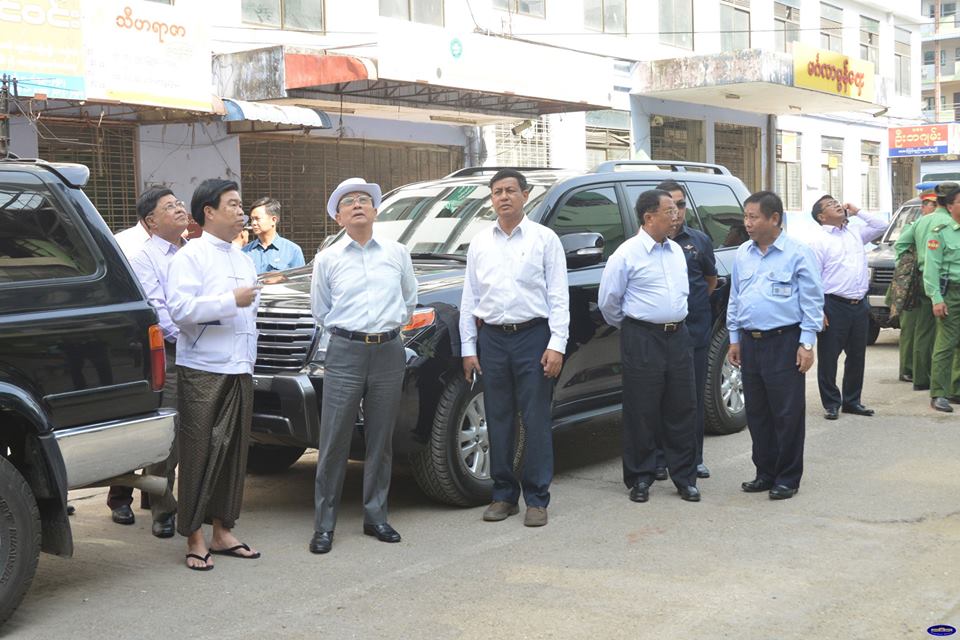 မီးေလာင္မဂၤလာေစ်း သမၼတ ဦးသိန္းစိန္ လာေရာက္ၾကည့္႐ႈ