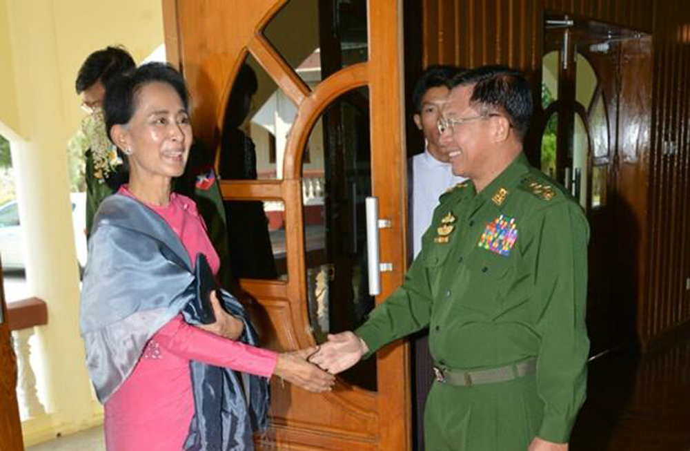 ေဒၚစုႏွင့္ ဗိုလ္ခ်ဳပ္မႉးႀကီးတို႔ တရားဥပေဒစိုးမိုးေရးႏွင့္ ၿငိမ္းခ်မ္းေရးကိစၥ ေဆြးေႏြး