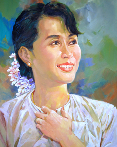 ေဒၚ​ေအာင္ဆန္း​စုၾကည္ ပံုတူပန္း​ခ်ီကား​မ်ား​
