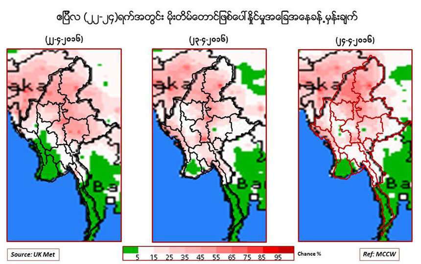 ျပည္နယ္၊ တုိင္း အားလံုးတြင္ မိုးတိမ္ေတာင္ေၾကာင့္ မိုးသည္းထန္ မိုးႀကိဳးပစ္ႏုိင္