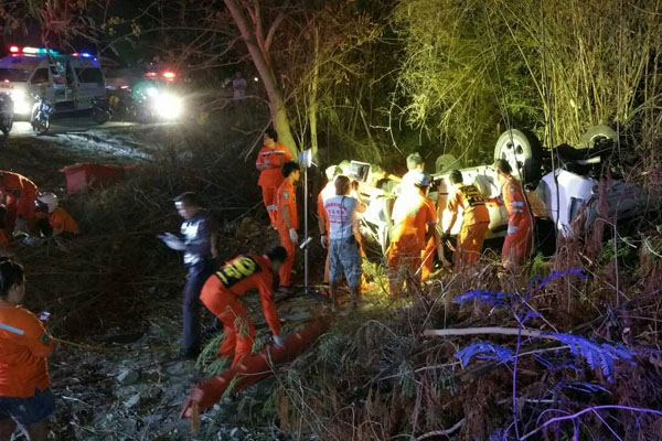 ကန္ခ်နဘူရီ၌ကားေမွာက္  ျမန္မာ၂ ဦးေသ၊ ၈ ဦးဒဏ္ရာရ