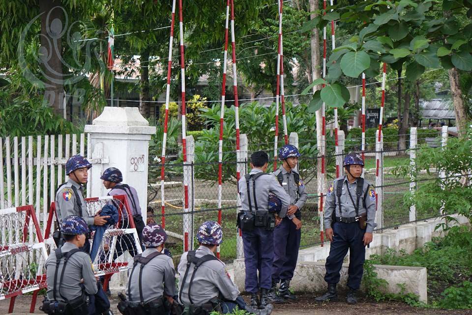 စစ္ကိုင္းအလုပ္သမားမ်ား႐ုံးထုတ္မည့္ တပ္ကုန္းတရား႐ုံးတြင္ လံုျခံဳေရးတင္းက်ပ္