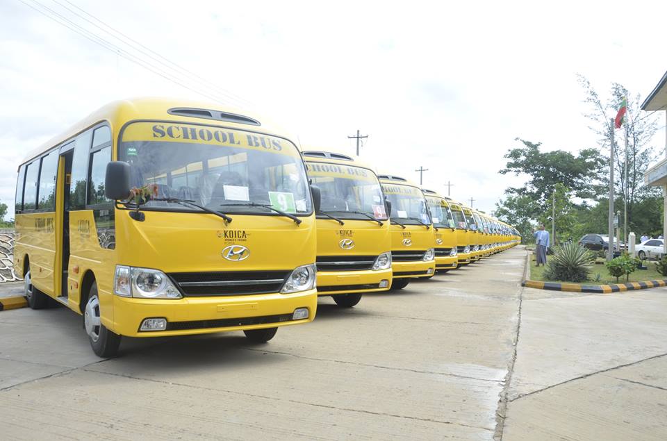 ျမန္မာ့ပညာေရးျမႇင့္တင္မႈအတြက္ ေတာင္ကုိရီးယားက ေက်ာင္းကားမ်ားလႉဒါန္း