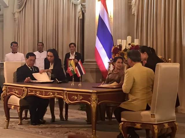 ထုိင္း-ျမန္မာ ႏွစ္ႏုိင္ငံအၾကား နားလည္မႈစာခၽြန္လႊာ လက္မွတ္ေရးထုိး