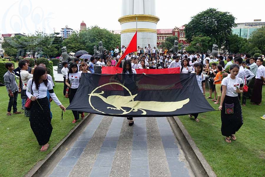 တကၠသုိလ္ေက်ာင္းသားသမဂၢမ်ား စုေပါင္းၿပီး အာဇာနည္ေန႔ ခ်ီတက္လမ္းေလွ်ာက္အေလးျပဳ