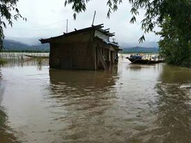 နမ့္ခမ္းေရႀကီး၊ လူေနအိမ္ႏွင့္ သီးႏွံစိုက္ခင္းမ်ားေရနစ္ျမဳပ္