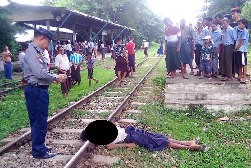 ေက်ာက္တံခါးတြင္ အမ်ိဳးသားတဦး ရထားႀကိတ္ ေသဆံုး