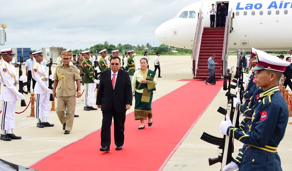 လာအိုသမၼတ ေနျပည္ေတာ္ေရာက္ (သတင္းဓာတ္ပံု)