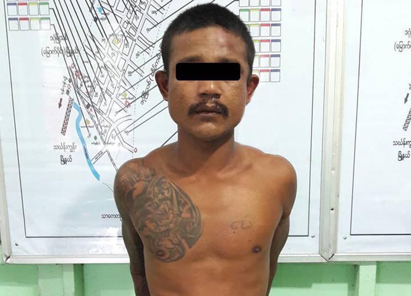 ဓားကုိင္ရမ္းကားၿပီး ရဲတပ္ဖြဲ႔၀င္မ်ားအား ရန္ျပဳသူကုိ ပစ္ခတ္ဖမ္းဆီး