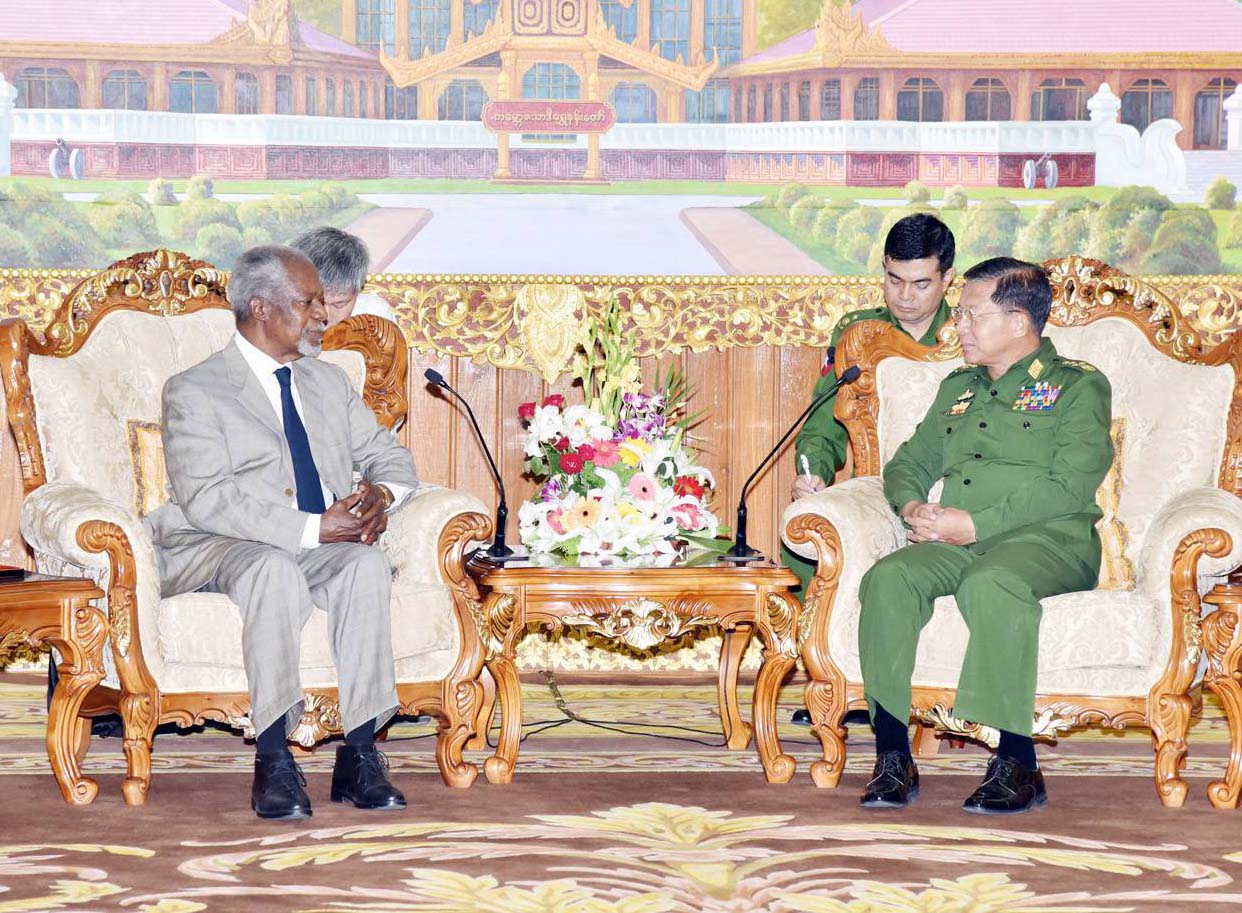 ရခုိင္အေရး ကိုဖီအာနန္ကို ဗိုလ္ခ်ဳပ္မႉးႀကီးမင္းေအာင္လႈိင္ရဲ႕ ရွင္းလင္းေျပာၾကား