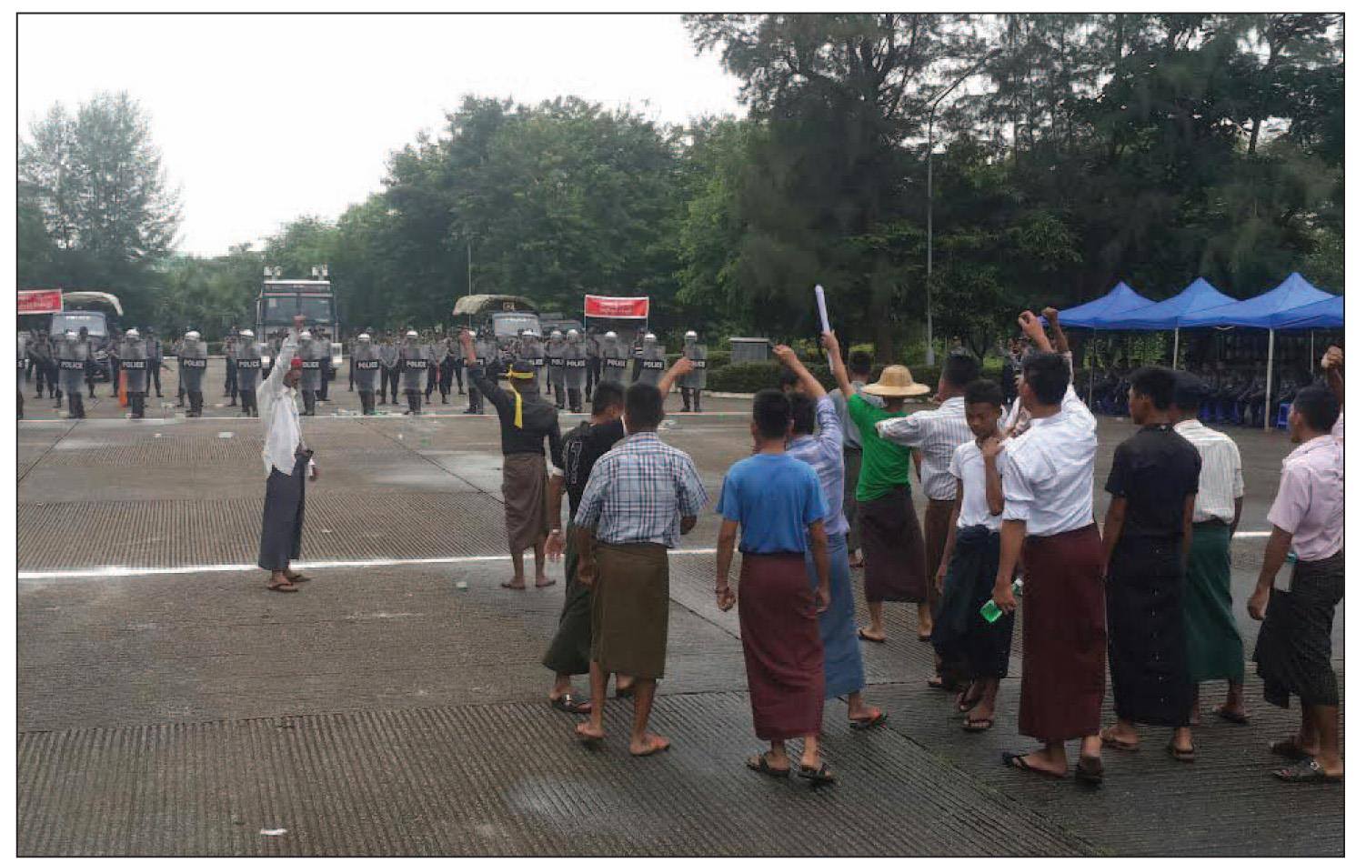 ရန္ကုန္ၿမိဳ႕တြင္ လူစုလူေဝးကို ဥပေဒႏွင့္အညီ စနစ္တက်စီမံထိန္းသိမ္းနည္း သ႐ုပ္ျပပြဲ ျပဳလုပ္