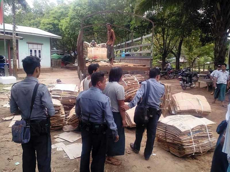 တရားမ၀င္ကၽြန္းခဲြသား ၃ တန္ေက်ာ္သယ္ေဆာင္လာသည့္ ၁၂ ဘီးကုန္တင္ယာဥ္ကို ဖမ္းဆီး