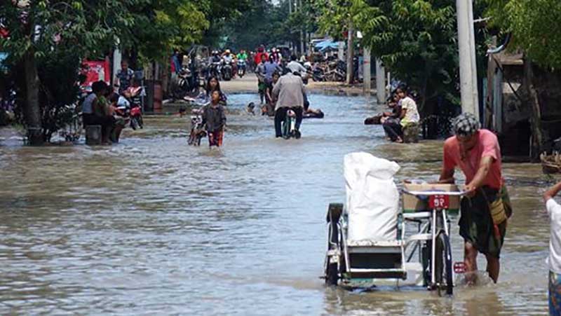 ရမည္းသင္းၿမိဳ႕တြင္ ကန္ေပါက္ၿပီး ေရႀကီးမႈျဖစ္