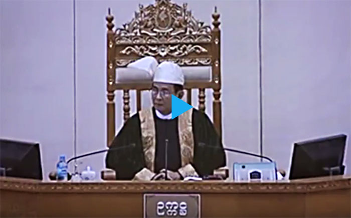 ႏိုင္ငံေရးစင္ျမင့္မဟုတ္သျဖင့္ လႊတ္ေတာ္တြင္းလက္ခုပ္မတီးရန္ သတိေပး (႐ုပ္သံ)