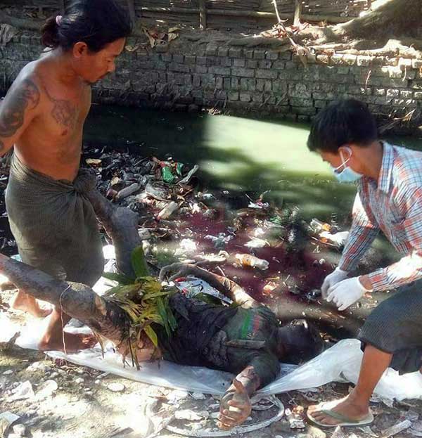 တုိက္ႀကီးေစ်း ေရေျမာင္းအတြင္း အမ်ိဳးသားအေလာင္းတေလာင္းေတြ႔ရွိ