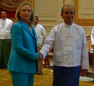ဟီလာရီကလင္တန္နွင့္​ သမၼတဦး​သိန္း​စိန္ ​ေတြ့​ဆံု (ဓာတ္ပံု)