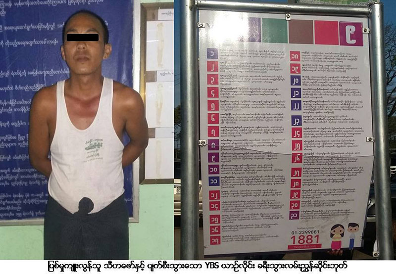 YBS ခရီးသြားလမ္းညႊန္ဆိုင္းဘုတ္အား ဖ်က္ဆီးခဲ့သူကို အမႈဖြင့္အေရးယူ