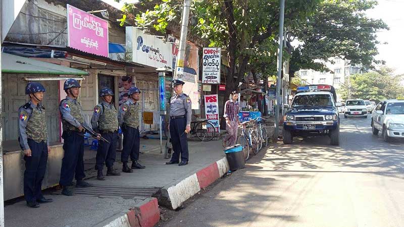 ရန္ကုန္တိုင္းေဒသႀကီးအတြင္း ရဲတပ္ဖဲြ႔၀င္မ်ားျဖင့္ လံုၿခံဳေရးတိုးျမႇင့္