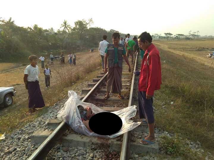 သထံုၿမိဳ႕ ရထားလမ္းေပၚတြင္ လူ ၁ ဦးရထားႀကိတ္ခံရ