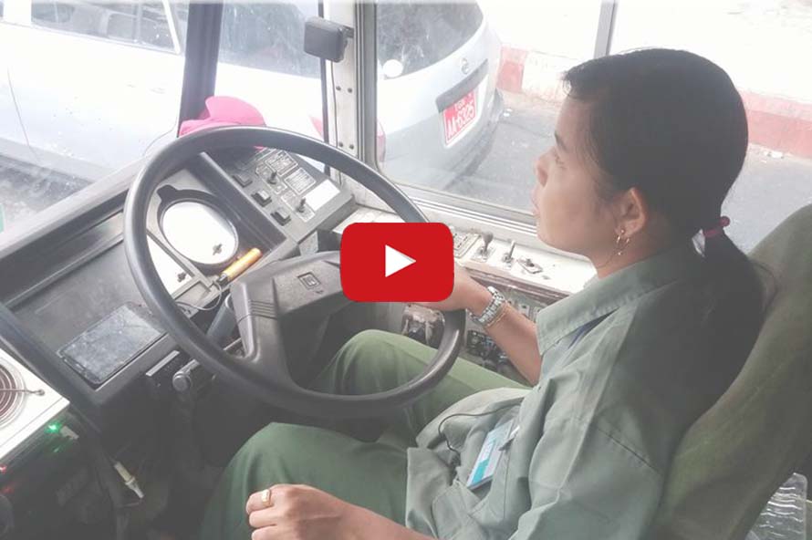 YBS ဘတ္စ္ကား၏ ပထမဆံုးအမ်ဳိးသမီးယာဥ္ေမာင္း (႐ုပ္သံ)