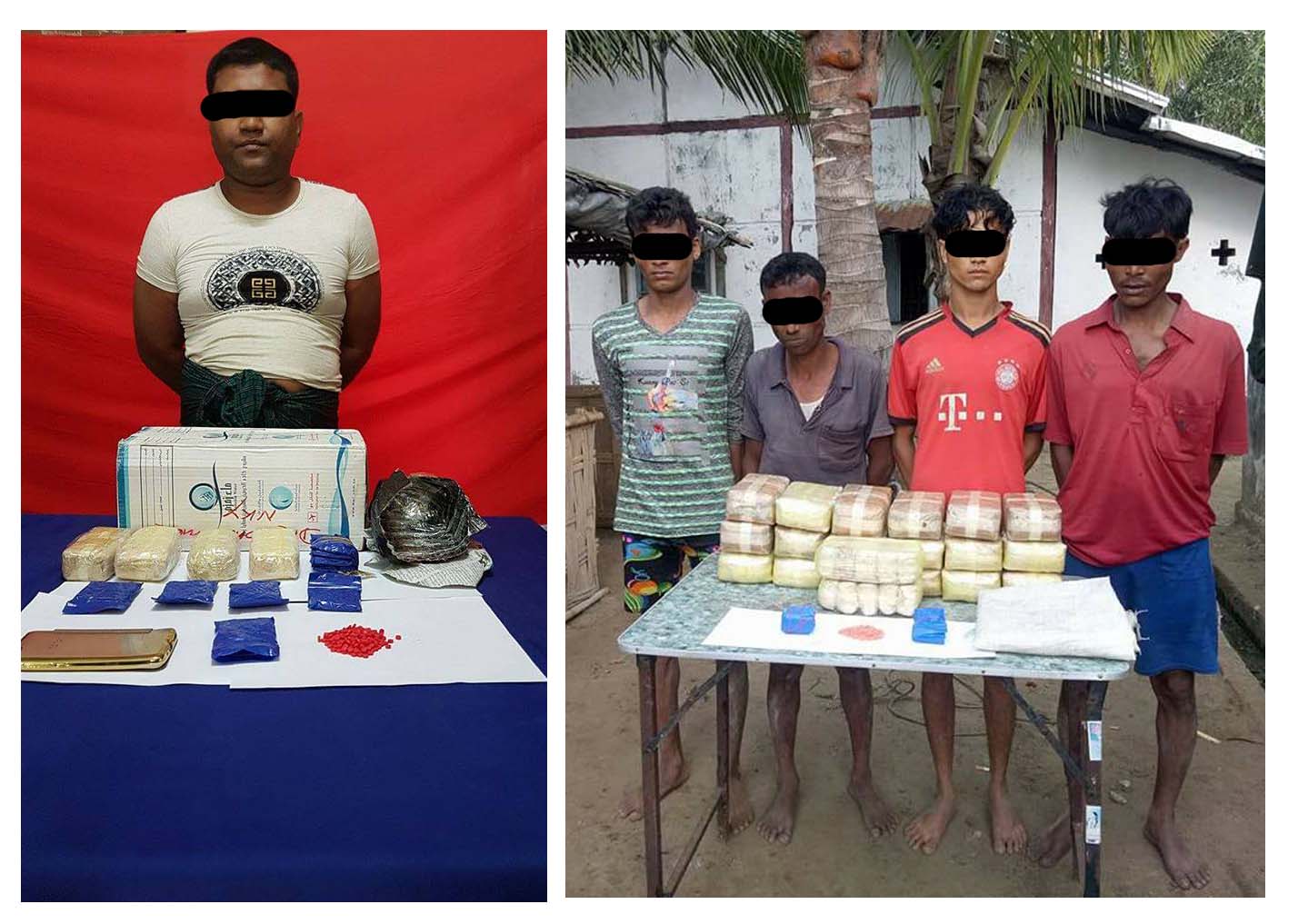 စိတ္ႂကြေဆးျပားမ်ားသယ္ေဆာင္လာသည့္ လူ ၄ ဦးကို ပစ္ခတ္ဖမ္းဆီး