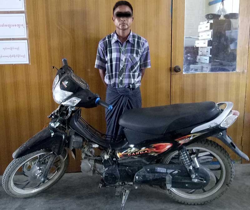 ကေလးၿမိဳ႕တြင္ ခုိးရာပါဆုိင္ကယ္ႏွင့္အတူ အမ်ိဳးသားတဦး ဖမ္းမိ