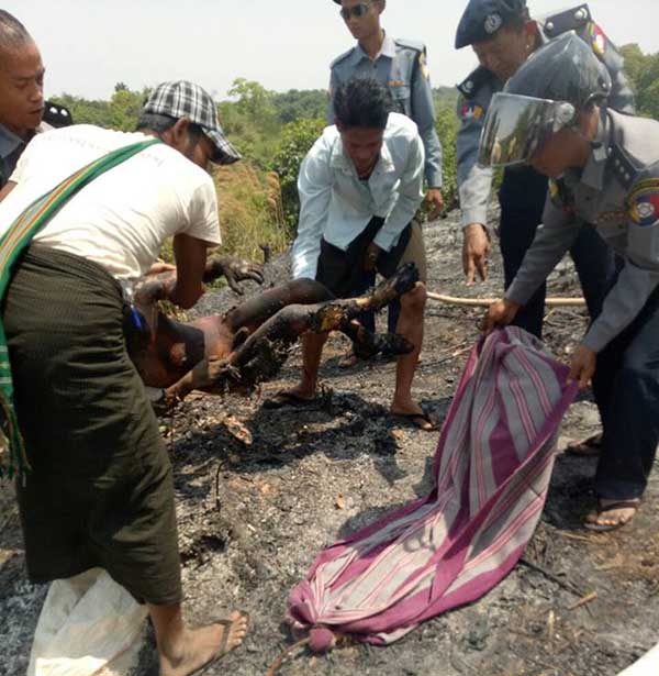 ဥယာ်ဥ္ၿခံ မီး႐ႈိ႕ရာမွာ အဘုိးအုိတဦး မီးေလာင္ေသဆုံး