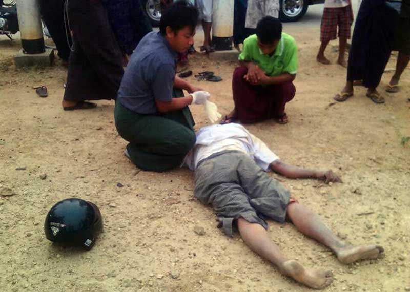 ဇနီးကို လာႀကိဳသည့္ ဒုအရာခံဗိုလ္ ဆိုင္ကယ္အရွိန္လြန္လဲက် ေသဆုံး