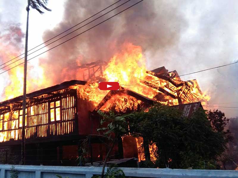 ျမစ္ႀကီးနားၿမိဳ႕ ေသာင္ဦးေက်ာင္းတိုက္ မီးေလာင္ (႐ုပ္သံ)